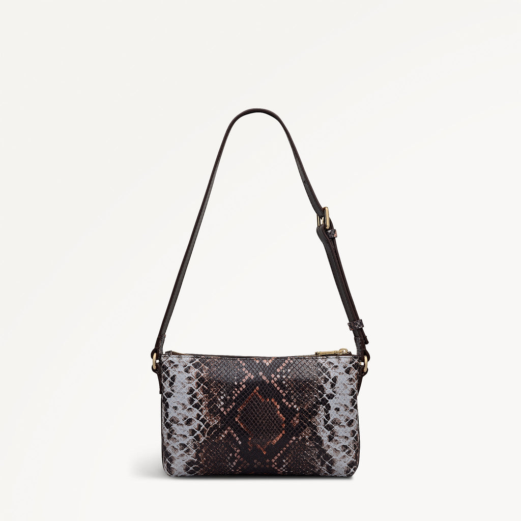 Pockets Leather Mini Ziptop Ew Shoulder Bag in Carmine - 112309