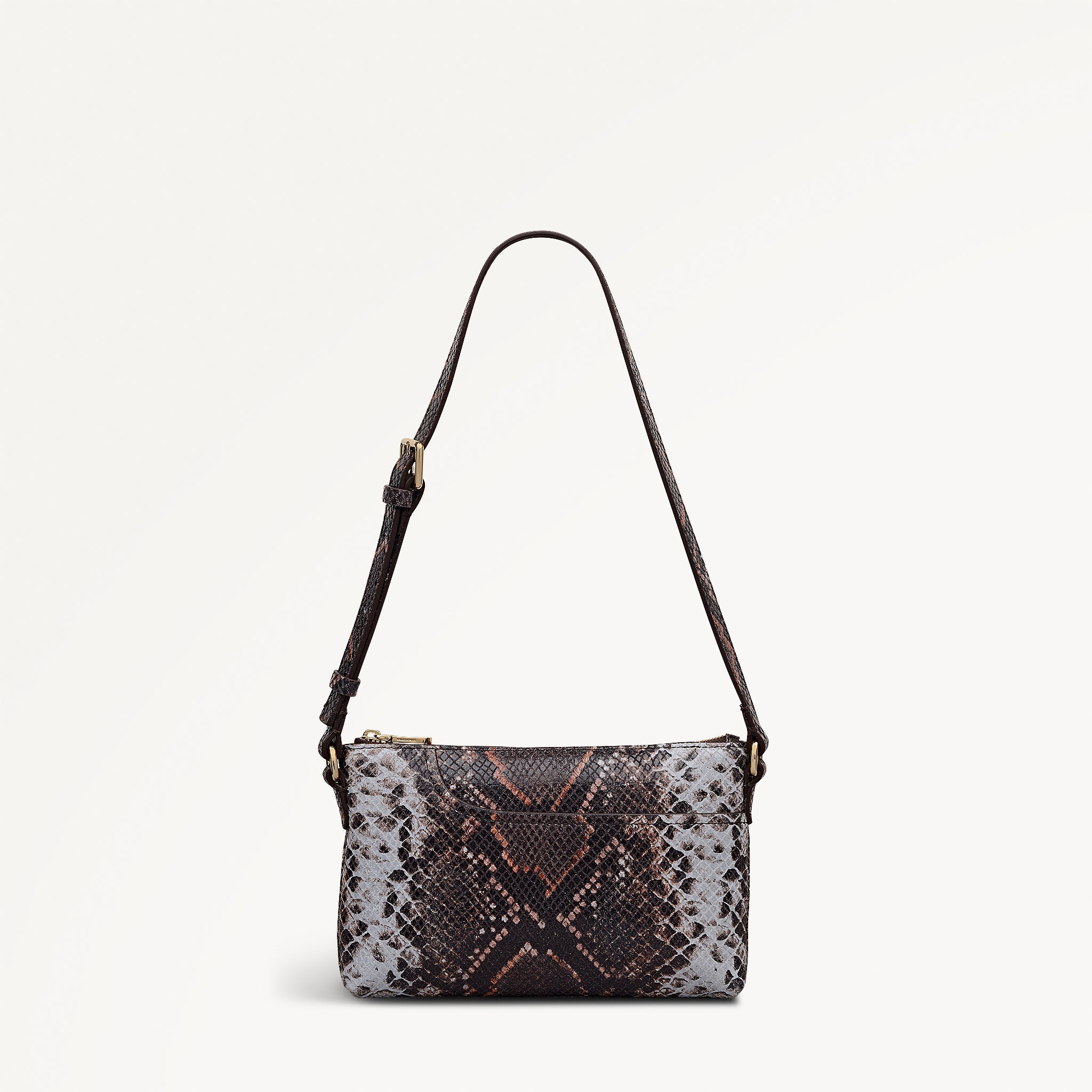 Pockets Leather Mini Ziptop Ew Shoulder Bag in Carmine - 112309