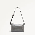 Pockets Leather Mini Ziptop Ew Shoulder Bag in Silver - 112310