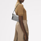 Pockets Leather Mini Ziptop Ew Shoulder Bag in Silver - 112310