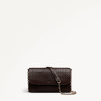The Rathbone - Faux Croc Micro Flapover Cross Body Dark Oak - 112312