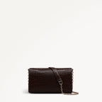 The Rathbone - Faux Croc Micro Flapover Cross Body Dark Oak - 112312