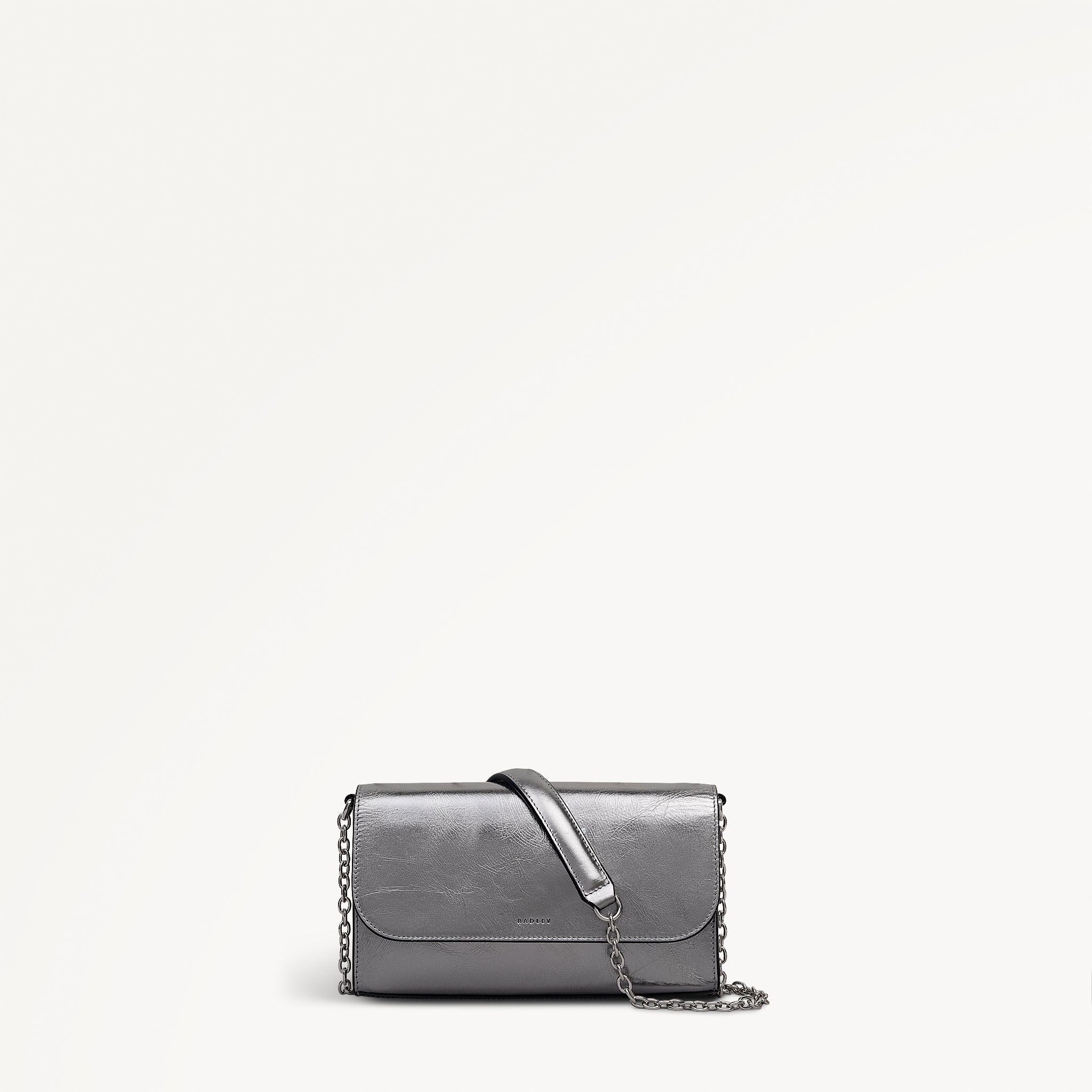 The Rathbone - Metallic Micro Flapover Cross Body Silver - 112313