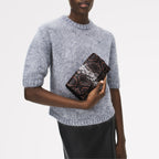 The Rathbone - Faux Snake Micro Flapover Cross Body Carmine - 112314