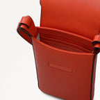 Westwell Lane Leather Medium Phone Cross Body Bag in Flame - 112316