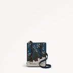 Book Street Leather Small Flapover Cross Body Bag in Teal - 112318