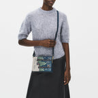 Book Street Leather Small Flapover Cross Body Bag in Teal - 112318