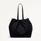 Eden Row Fabric Large Open Top Tote Bag in Black - 112319