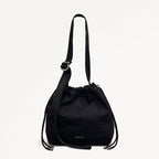 Eden Row Fabric Small Open Top Cross Body Bag in Black - 112320