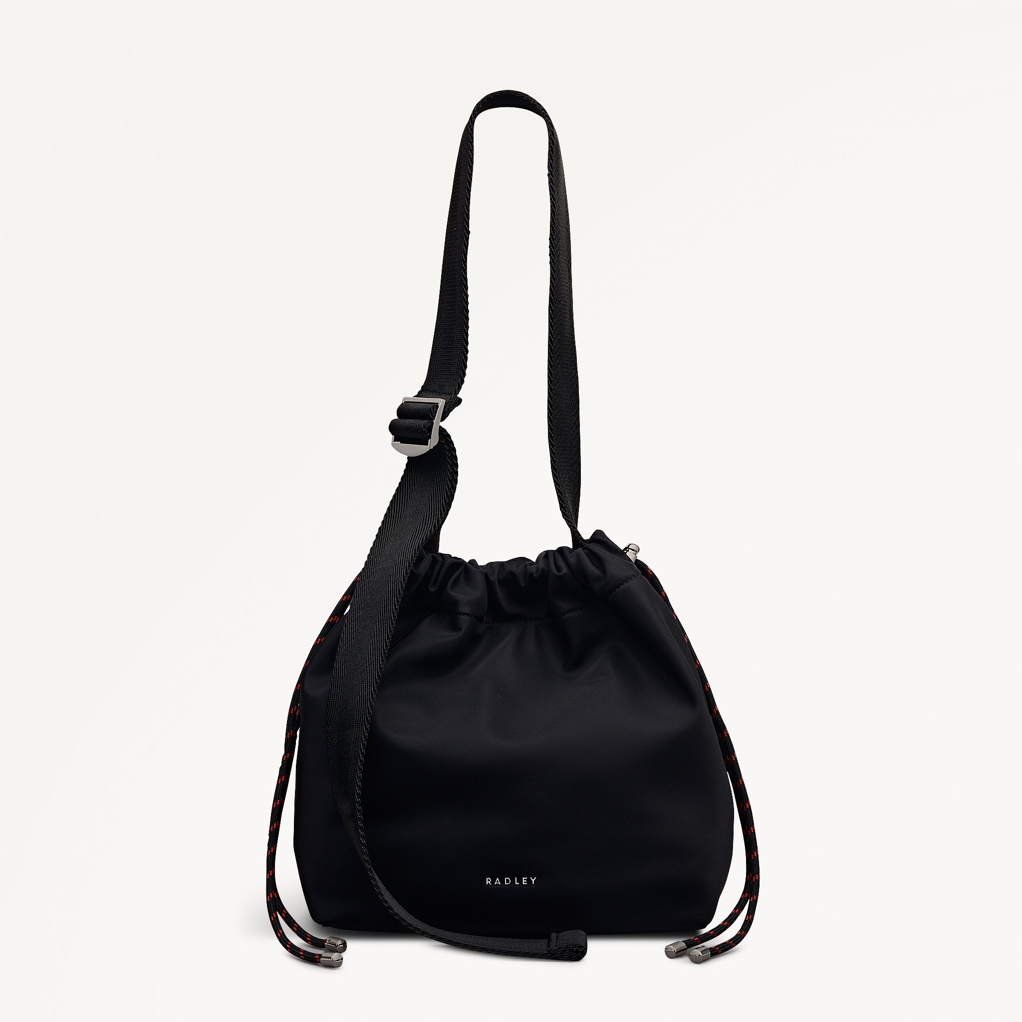 Eden Row Fabric Small Open Top Cross Body Bag in Black - 112320