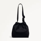 Eden Row Fabric Small Open Top Cross Body Bag in Black - 112320