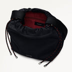 Eden Row Fabric Small Open Top Cross Body Bag in Black - 112320