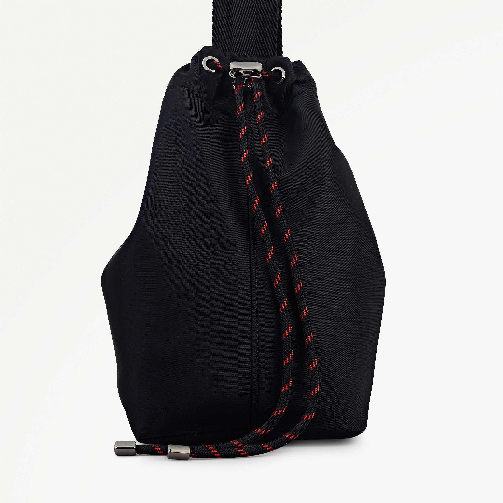 Eden Row Fabric Small Open Top Cross Body Bag in Black - 112320