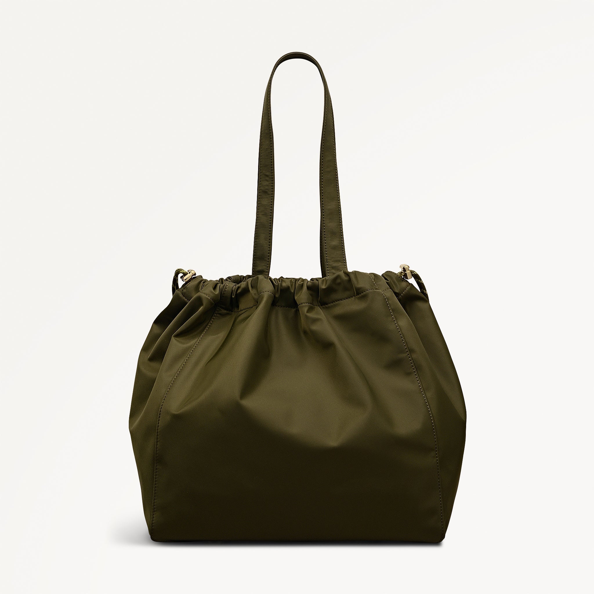 Eden Row Fabric Large Open Top Tote Bag in Khaki - 112322