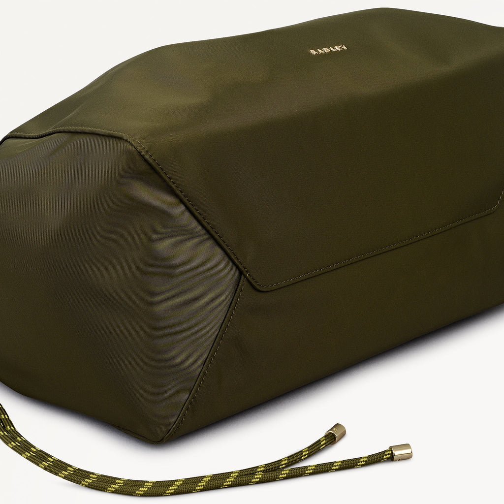 Eden Row Fabric Large Open Top Tote Bag in Khaki - 112322