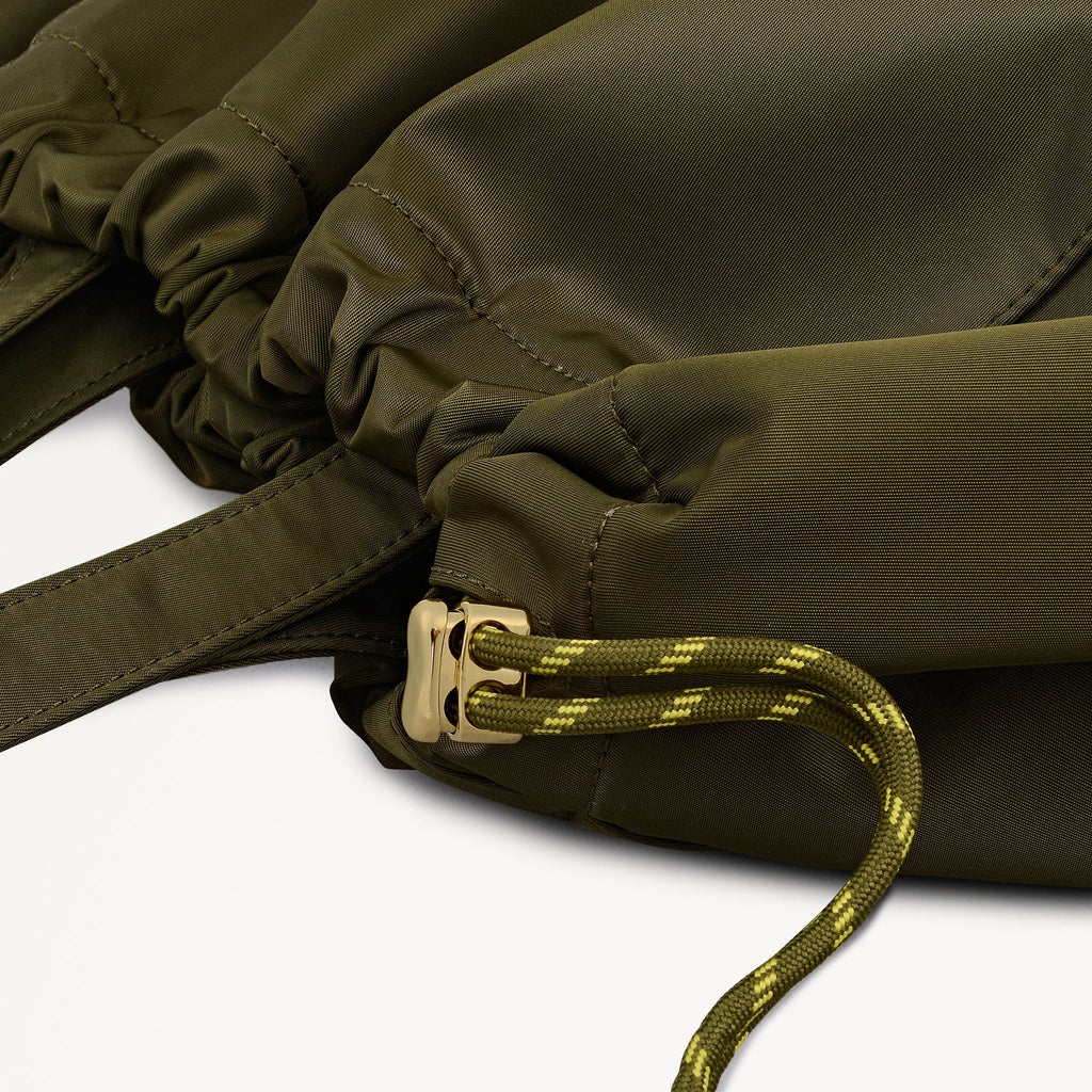 Eden Row Fabric Large Open Top Tote Bag in Khaki - 112322