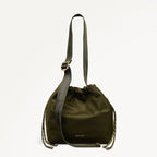 Eden Row Fabric Small Open Top Cross Body Bag in Khaki - 112323