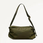 Eden Row Fabric Medium Ziptop Cross Body Bag in Khaki - 112324