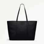 Templeton Place Leather Large Ziptop Tote Bag in Black - 112393