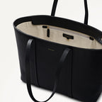 Templeton Place Leather Large Ziptop Tote Bag in Black - 112393