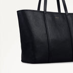 Templeton Place Leather Large Ziptop Tote Bag in Black - 112393