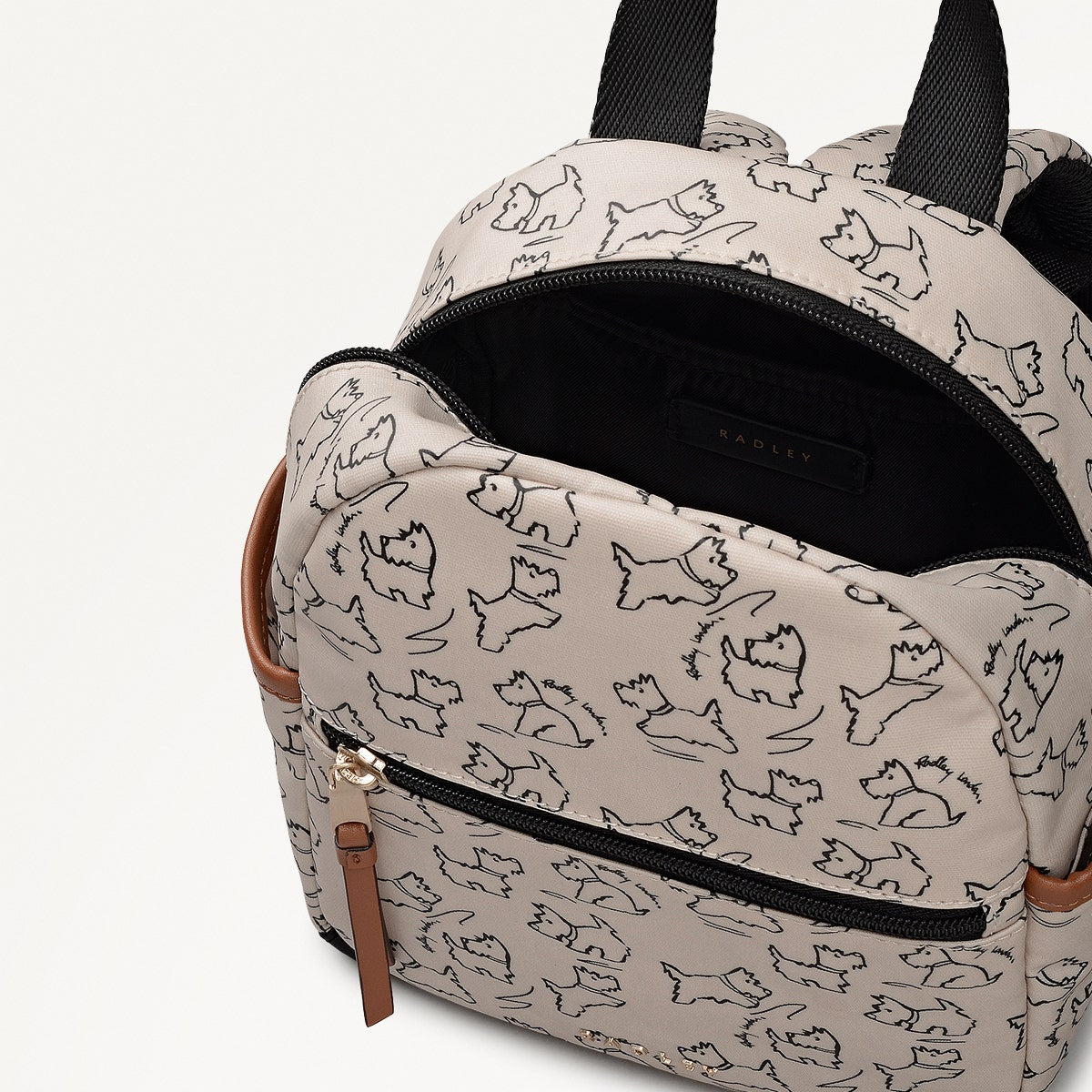 Sketch Street Fabric Mini Ziptop Backpack in Chalk - 112420