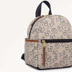 Sketch Street Fabric Mini Ziptop Backpack in Chalk - 112420