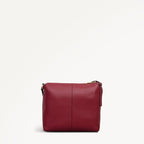 Fountain Mews Leather Small Ziptop Cross Body Bag in Cranberry - 112617