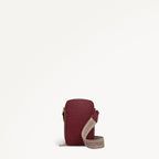 Alba Place Leather Medium Phone Cross Body Bag in Carmine - 112620