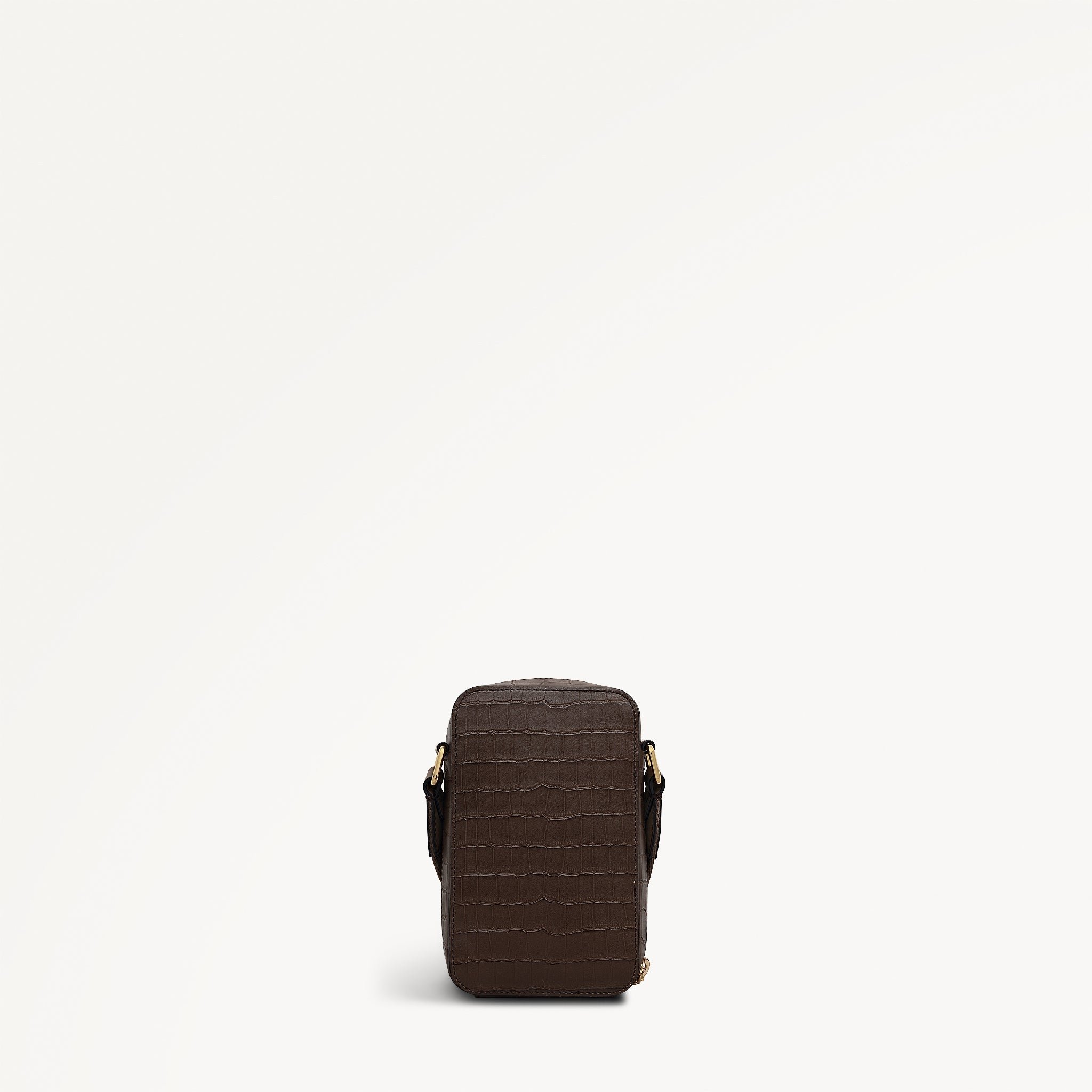 Alba Place Leather Medium Phone Cross Body Bag in Coffee - 112621