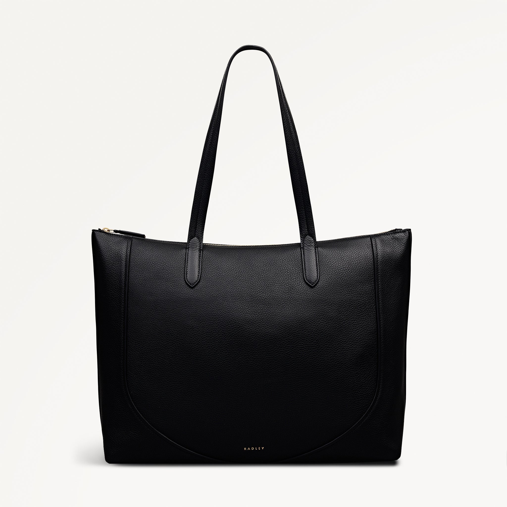 Wood Park Leather Large Ziptop Tote Bag in Black - 112630