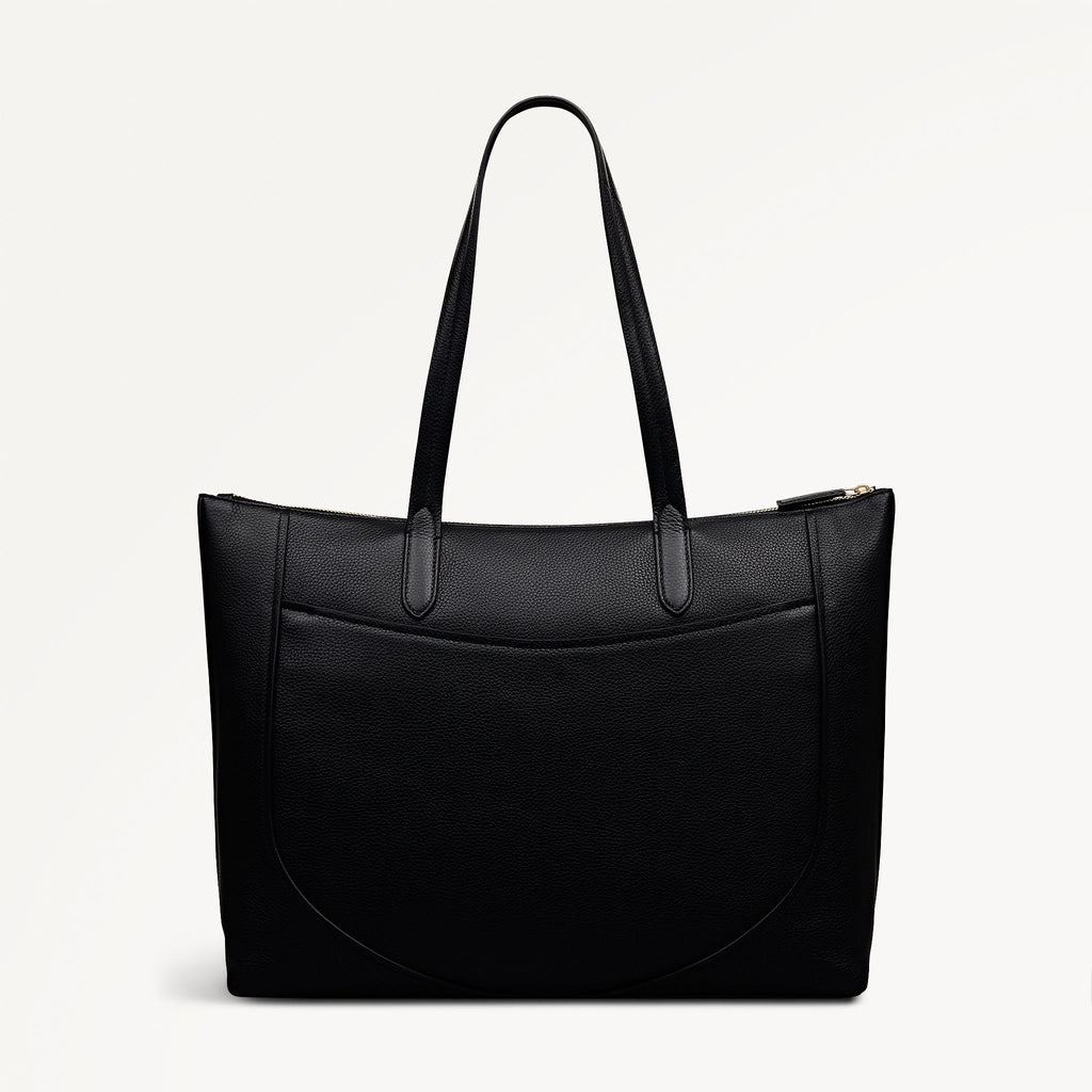 Wood Park Leather Large Ziptop Tote Bag in Black - 112630