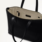 Wood Park Leather Large Ziptop Tote Bag in Black - 112630