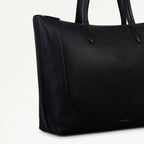 Wood Park Leather Large Ziptop Tote Bag in Black - 112630