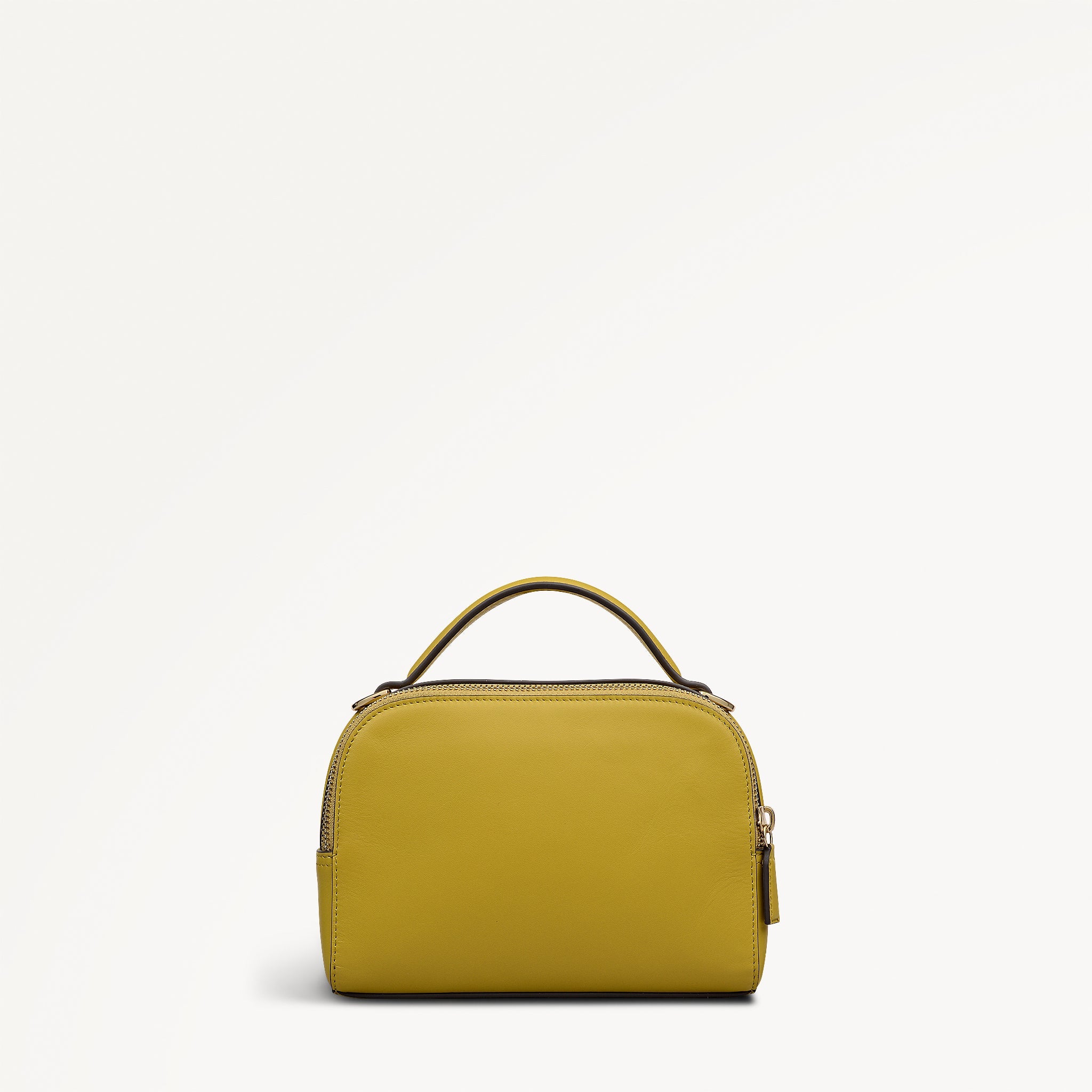 Elm Avenue Leather Small Ziptop Cross Body Bag in Ochre - 112647