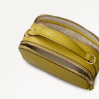 Elm Avenue Leather Small Ziptop Cross Body Bag in Ochre - 112647