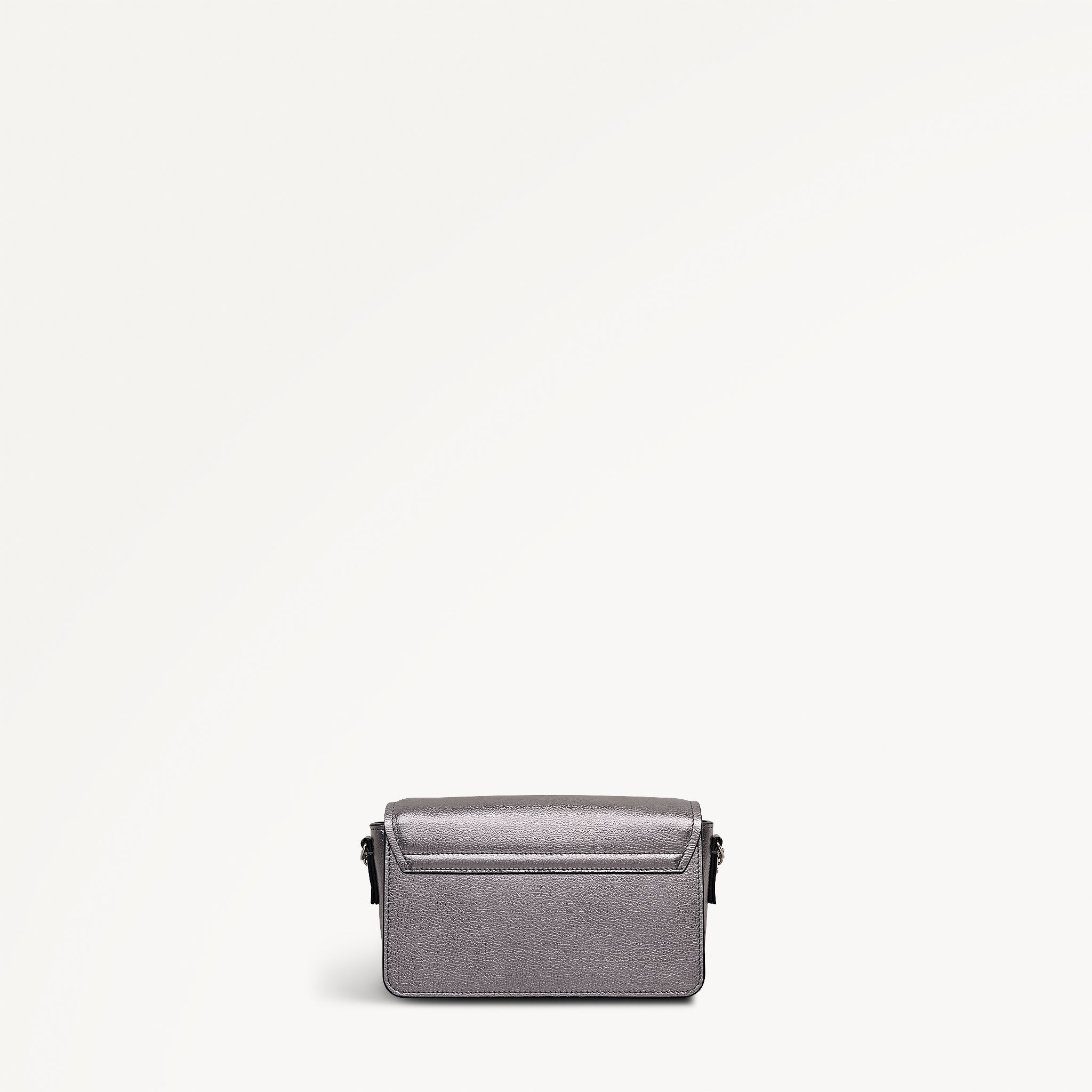 Albert Road Leather Mini Flapover Cross Body Bag in Gun Metal - 112739