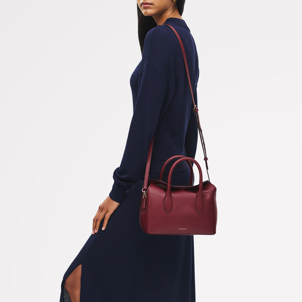 Liverpool Gardens Small Ziptop Grab Bag in Carmine - 112751