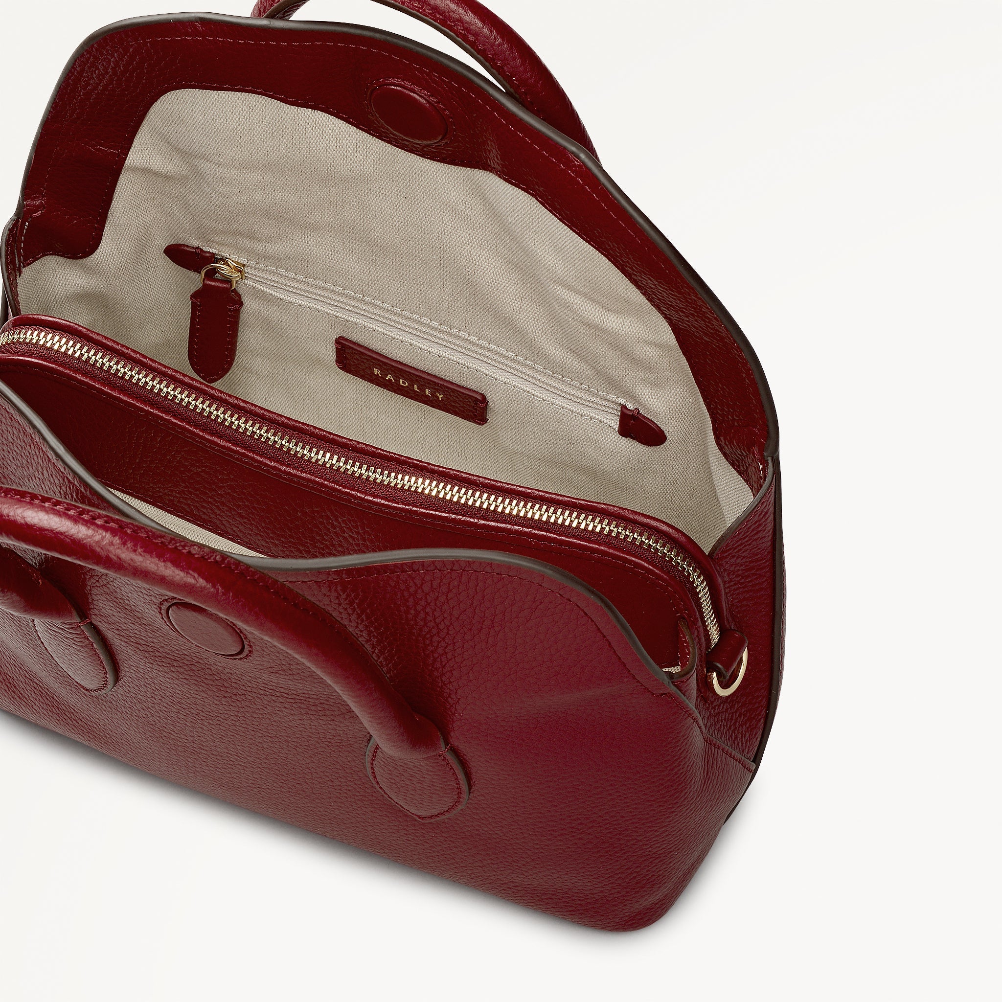 Liverpool Gardens Small Ziptop Grab Bag in Carmine - 112751