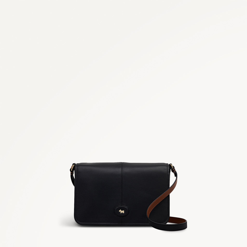 Maldon Mews Medium Flapover Cross Body Black - 112932