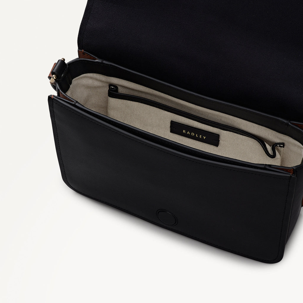 Maldon Mews Medium Flapover Cross Body Black - 112932