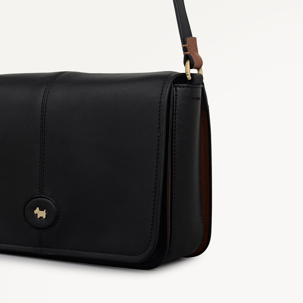 Maldon Mews Medium Flapover Cross Body Black - 112932