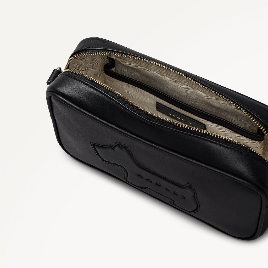 Hadley Lane - Applique Dog Small Ziptop Cross Body Black - 112939