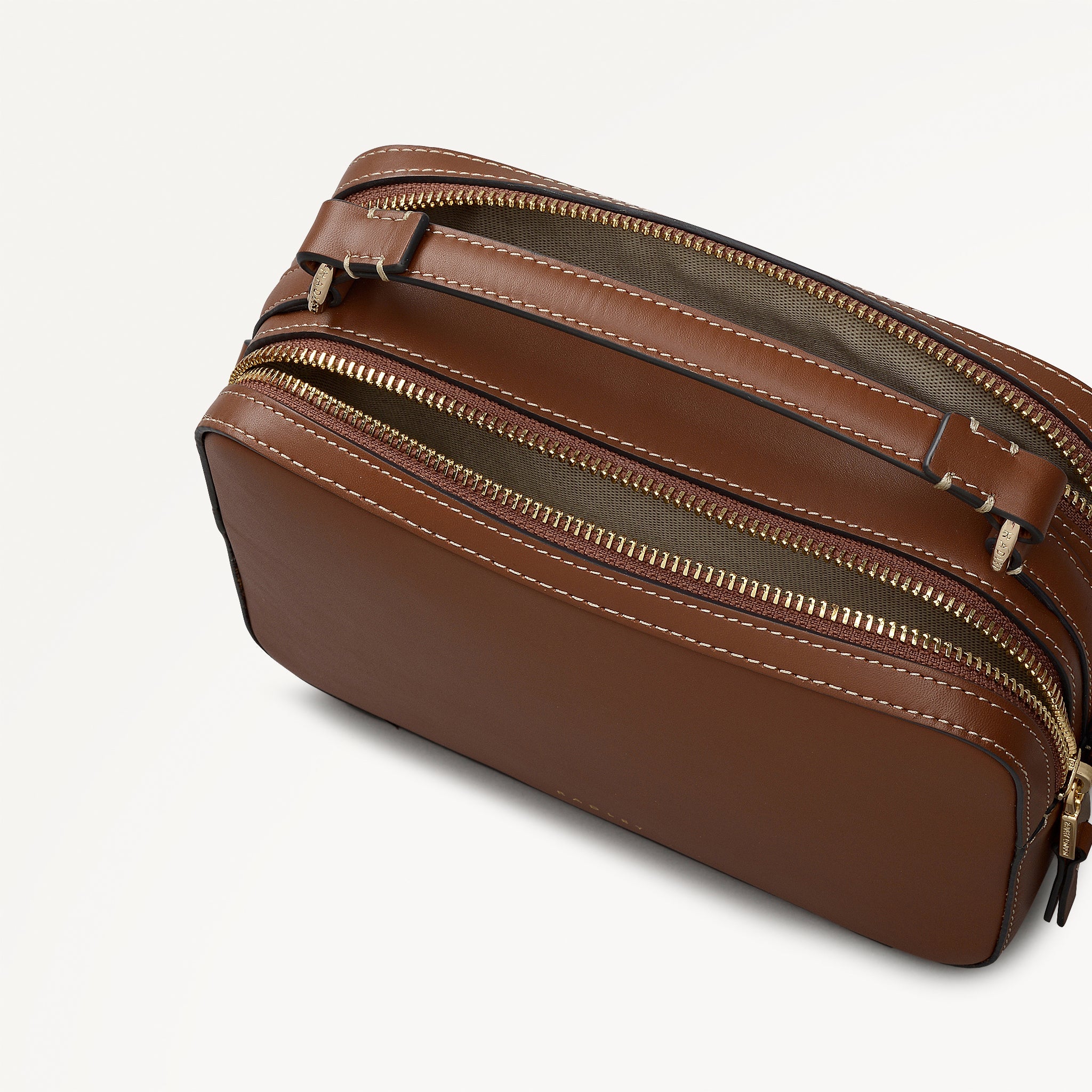 Hadley Lane Medium Ziptop Cross Body Cognac - 112942