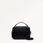 Hadley Lane - Faux Croc Medium Ziptop Cross Body Black - 112944