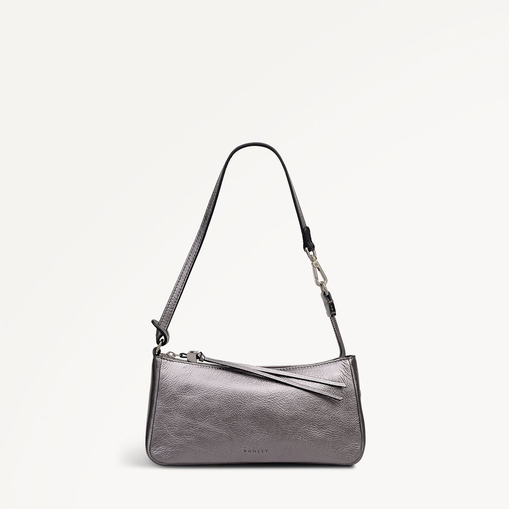 Carlton Close - Metallic Mini Ziptop Shoulder Gun Metal - 112951