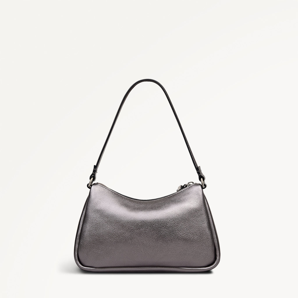 Carlton Close - Metallic Small Ziptop Shoulder Gun Metal - 112952