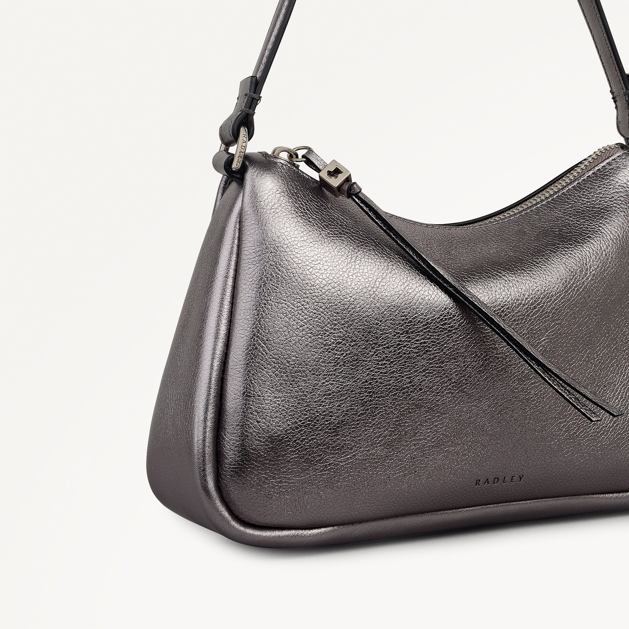 Carlton Close - Metallic Small Ziptop Shoulder Gun Metal - 112952