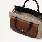 Talbot Way - Colourblock Medium Ziptop Grab Porcini - 112955