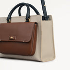 Talbot Way - Colourblock Medium Ziptop Grab Porcini - 112955